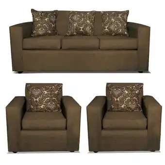 Abc Juego de Living Almore Paris Sofá 3 Cuerpos + Dos Sillones 1 Cuerpo Café oferta