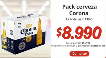 Unimarc Pack cerveza Corona 12 botellas x 330cc oferta