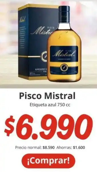 Unimarc Pisco Mistral Etiqueta azul 750cc oferta