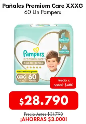 Super Bodega a Cuenta Pañales Premium Care XXXG 60 Un Pampers oferta