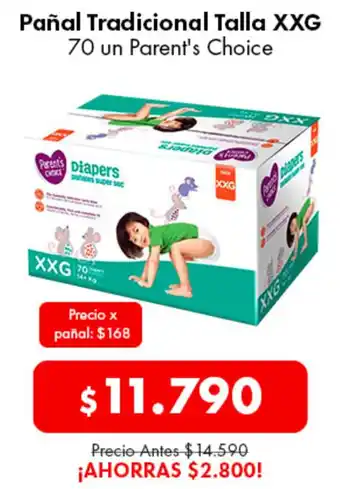 Super Bodega a Cuenta Pañal Tradicional Talla XXG 70 un Parent's Choice oferta