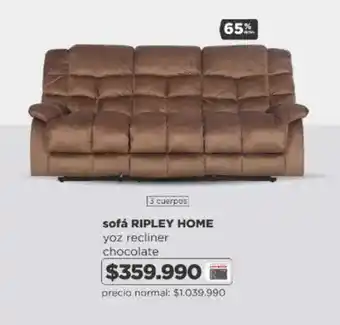 Ripley sofá RIPLEY HOME yoz recliner chocolate oferta