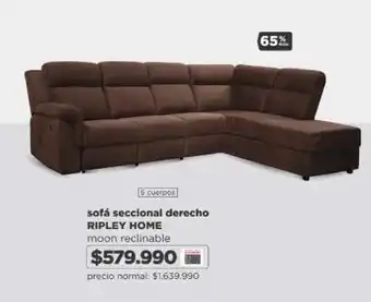 Ripley sofá seccional derecho RIPLEY HOME moon reclinable oferta