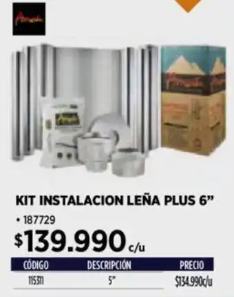 Construmart KIT INSTALACION LEÑA PLUS 6" oferta