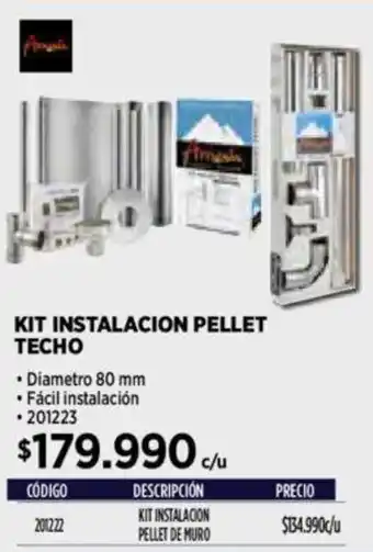 Construmart KIT INSTALACION PELLET TECHO oferta