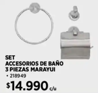 Construmart SET ACCESORIOS DE BAÑO 3 PIEZAS MARAYUI oferta