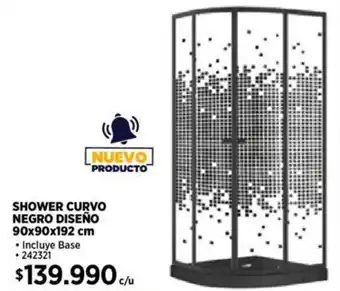 Construmart SHOWER CURVO NEGRO DISEÑO 90x90x192 cm oferta