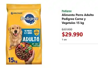 Jumbo Pedigree Alimento Perro Adulto Carne y Vegetales 15 kg oferta