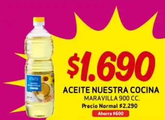 Mayorista 10 ACEITE NUESTRA COCINA MARAVILLA 900 CC. oferta