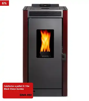 Calefactor a pellet 9.1 Kw Black Vision burdeo