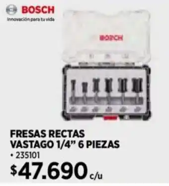 Construmart BOSCH FRESAS RECTAS VASTAGO 1/4” 6 PIEZAS oferta
