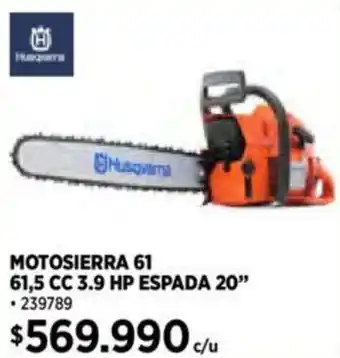 Construmart MOTOSIERRA 61 61,5 CC 3.9 HP ESPADA 20" oferta