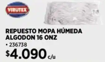 Construmart VIRUTEX REPUESTO MOPA HÚMEDA ALGODON 16 ONZ oferta