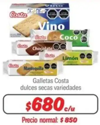 Mayorista 10 Galletas Costa dulces secas variedades oferta