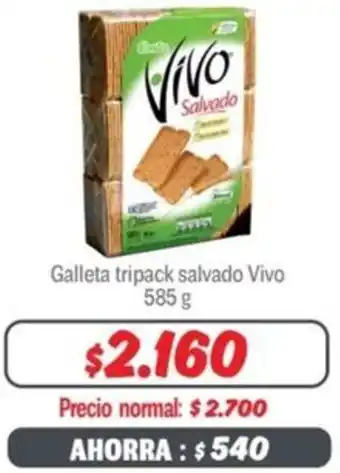 Mayorista 10 Galleta tripack salvado Vivo 585g oferta