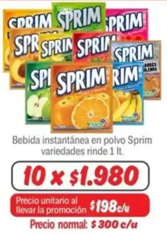 Mayorista 10 Bebida instantánea en polvo Sprim variedades rinde 10x1It oferta