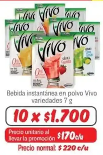 Mayorista 10 Bebida instantánea en polvo Vivo variedades 10x7g oferta