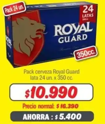 Mayorista 10 Pack cerveza Royal Guard lata 24 un. x 350cc oferta