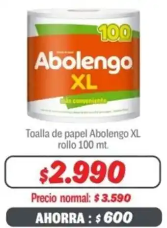 Mayorista 10 Toalla de papel Abolengo XL rollo 100mt oferta