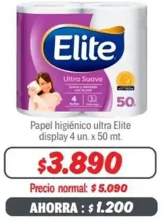 Mayorista 10 Papel higiénico ultra Elite display 4 un. x 50mt oferta