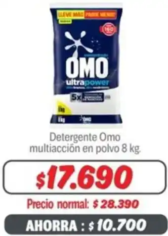 Mayorista 10 Detergente Omo multiacción en polvo 8kg oferta