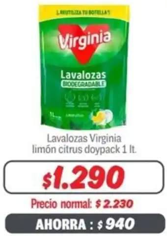 Mayorista 10 Lavalozas Virginia limón citrus doypack 1It oferta