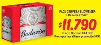 Mayorista 10 PACK CERVEZA BUDWEISER LATA 24UN X 354CC oferta