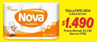 Mayorista 10 TOALLA PAPEL NOVA CLÁSICA 3 X 12MT oferta