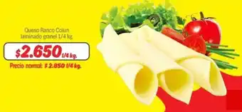 Mayorista 10 Queso Ranco Colun laminado granel 1/4kg oferta