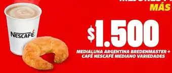 OK Market MEDIALUNA ARGENTINA BREDENMASTER + CAFÉ NESCAFÉ MEDIANO VARIEDADES oferta