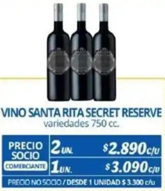 Alvi VINO SANTA RITA SECRET RESERVE 2un x 750cc oferta