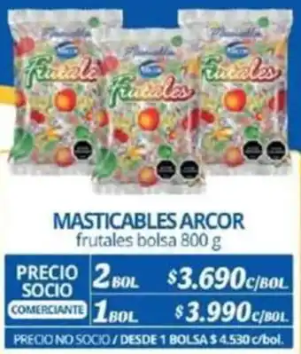 Alvi MASTICABLES ARCOR frutales 2bol x 800g oferta