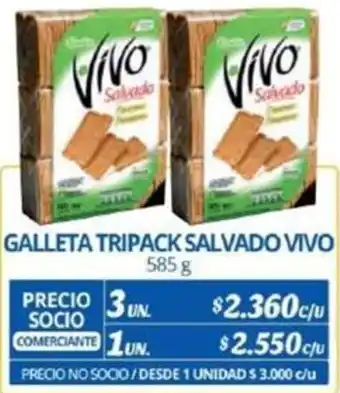 Alvi GALLETA TRIPACK SALVADO VIVO 3un x 585g oferta