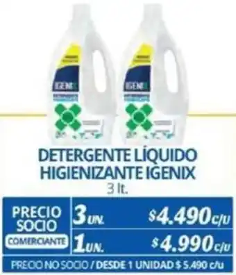 Alvi DETERGENTE LÍQUIDO HIGIENIZANTE IGENIX 3un x 3It oferta