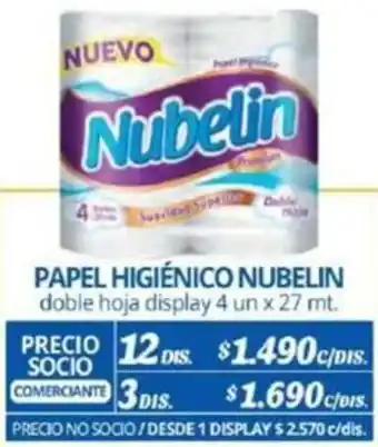 Alvi PAPEL HIGIÉNICO NUBELIN 12dis x 4un x 27mt oferta
