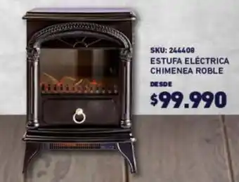 Construmart ESTUFA ELÉCTRICA CHIMENEA ROBLE oferta