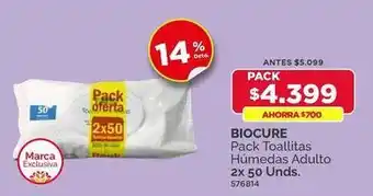 Biocure - pack toallitas húmedas adulto