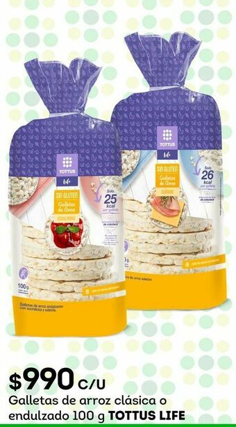 Tottus Galletas de arroz tottus life oferta