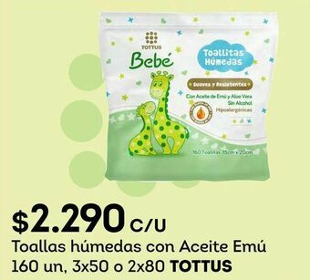 Tottus Toallitas húmedas para bebé tottus oferta
