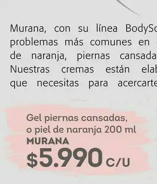 Tottus Gel piernas cansadas o piel de naranja 200 ml oferta