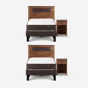 Abcdin Camas Europeas Dúplex Rosen 1,5 Plazas Ergo T + Respaldo + Velador Ferrera oferta