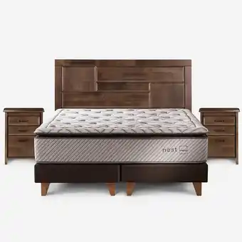Abcdin Cama Europea Rosen Base Dividida 2 Plazas Dolce + Respaldo + 2 Veladores oferta