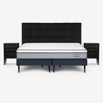 Abcdin Cama Europea Rosen Base Dividida King Indie + Respaldo + 2 Veladores Issey Grafito oferta