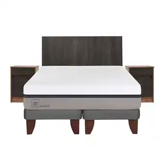Abcdin Cama Europea CIC Base Dividida 2 Plazas Balance + Respaldo + 2 Veladores oferta