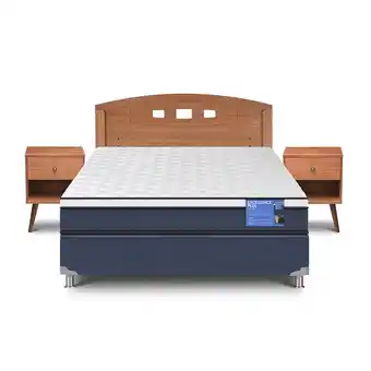 Abcdin Cama Americana CIC 2 Plazas Excellence Plus + Respaldo + 2 Veladores New Gales oferta
