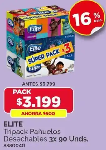 Preunic ELITE Tripack Pañuelos Desechables 3x 90 Unds oferta