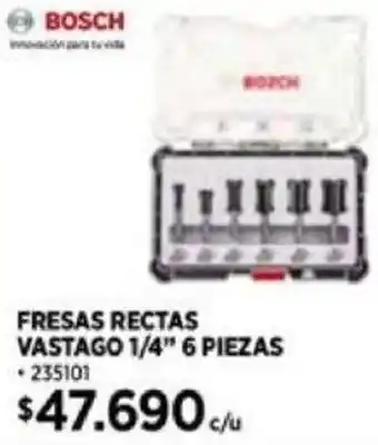 Construmart BOSCH FRESAS RECTAS VASTAGO 1/4" 6 PIEZAS oferta