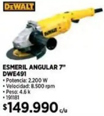 Construmart DEWALT ESMERIL ANGULAR 7" DWE491 oferta