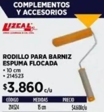 Construmart RODILLO PARA BARNIZ ESPUMA FLOCADA 10cm oferta