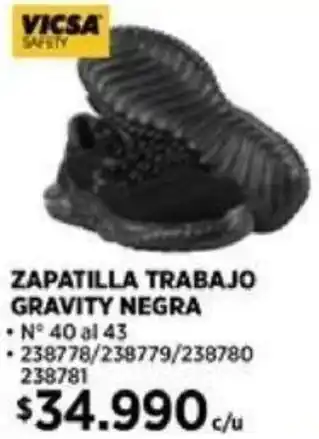 Construmart VICSA SAFETY ZAPATILLA TRABAJO GRAVITY NEGRA oferta